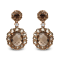 18K Rose Gold Round Lemon and Oval Smoky Quartz with Diamond Accent
Cluster Floral Dangle Earrings