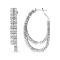 14K White Gold 4.0ctw Diamond Asymmetrical Inside Out Double-Hoop Earrings