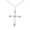 1/15ctw Round Cut Diamond Accent Cross Sterling Silver Pendant Necklace
with 18" Chain