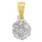 14K Two-Toned Gold Round Diamond Circle Halo Pendant w\chain(1.0ctw, H-I
Color, I1-I2 Clarity)