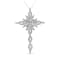 14K White Gold 1.0ctw Cocktail Cluster Cross 18" Pendant
w\chain(H-I Color, SI1-SI2 Clarity)