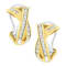 14K Two-Tone 1/2ctw "X" Shape Cross Over Diamond Hoop Earrings