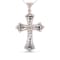 14K Rose Gold and Black Rhodium 1.0ctw Diamond Cross Pendant w\chain 18"