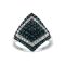 Sterling Silver 1.0ctw White and Treated Blue Diamond Rhombus Cocktail
Ring (Blue, I3)