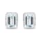 18K White Gold Emerald Cut Aquamarine Gemstone with Round Diamonds Halo
Omega Clip Stud Earrings