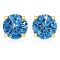 0.50ctw Brilliant Cut Lab Grown Blue Diamond Classic Solitaire Stud 14K
Yellow Gold Earrings