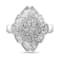 14K White Gold 7/8ctw Round and Baguette Diamond Cluster Ring (H-I
Color, SI2-I1 Clarity) - Size 7