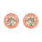 14K Rose Gold Over Sterling Silver 1.0ctw Round Diamond Solitaire
Milgrain Stud Earrings