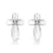 Sterling Silver Prong Set Diamond Accent Floral Cross Stud Earring (I-J
Color, I1-I2 Clarity)