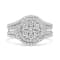 14K White Gold 1 1/2ctw Diamond Floral Cluster and Studded Shank Ring
(H-I Color, SI2-I1 Clarity)