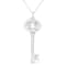 .925 Sterling Silver Diamond Accent Zodiac Key Pendant Necklace