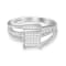 10K White Gold 1/3ctw Invisible Set Princess-cut Diamond Bypass Ring
(H-I Color, SI1-SI2 Clarity)