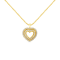 1.00ctw Round and Baguette Diamond Hearth 14K Yellow Gold Over Sterling
Silver Pendant with Chain