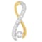 10K Two-Tone Gold 1/5ctw Diamond Radiant Ribbon Pendant w\chain (H-I, I1-I2)