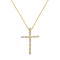 0.05ctw Diamond Accent Cross 14K Yellow Gold Over Sterling Silver
Pendant with Chain