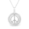 Matte Finish .925 Sterling Silver Diamond Accent Dancing Peace Sign
18" Pendant Necklace