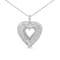 1.50ctw Baguette Diamond Sterling Silver Heart Pendant Necklace