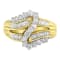 10K Yellow Gold Round and Baguette Cut Diamond Bypass Ring (1 Cttw, J-K
Color, I2-I3 Clarity)
