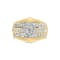 14K Yellow Gold 2-1/3ctw Diamond Cluster Band Engagement Ring &
Wedding Band Set Size 7