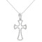 Sterling Silver 1/3ctw Diamond Framed Open Cross 18" Pendant
w\chain(J-K Color, I2-I3 Clarity)