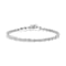 Sterling Silver .10ctw Round-Cut Diamond Pear Link Bracelet