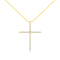 10K Yellow Gold Over Sterling Silver 3.0ctw Round Diamond Cross 18"
Pendant w\chain