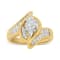 14K Yellow Gold Mixed Cut Diamond Marquise Shaped Ring (1 1/4ctw, G-H
Color, SI1-SI2 Clarity)