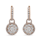 18K Rose Gold 1 1/2ctw Round Shaped Diamond Composite Drop and Dangle
Leverback Earrings