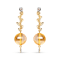 18K Yellow Gold Citrine Ball Gemstone with White and Brown Diamond
Accent Dangle Earrings