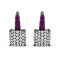 Black Rhodium Over 18K White Gold 7/8 Cttw Round Diamond and Graduated
Ruby Drop Earrings