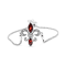 Sterling Silver Garnet and Diamond Accent Lariat 4”-10” Fleur De Lis
Adjustable Bolo Bracelet