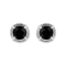 1.25ctw Treated Black Diamond Solitaire Sterling Silver Stud Earrings