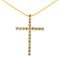 14K Yellow Gold Over Sterling Silver 1.0ctw Champagne Diamond Gold Cross
Pendant w\chain