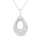 .925 Sterling Silver Prong-Set Diamond Accent Fashion Double Drop Design
18" Pendant Necklace