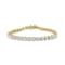 10K Yellow Gold Over Sterling Silver 1.0 Ctw Diamond Heart Tennis Bracelet