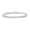 Sterling Silver Round Diamond Accent Floral Cluster and "X"
Link Bracelet