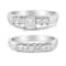 1.50ctw 5-Stone Princess Cut Diamond 14K White Gold Wedding Ring Set
