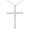 0.16ctw Diamond Cross Sterling Silver Pendant with Chain
