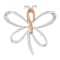 Diamond-Accented Dragonfly Rhodium Over Sterling Silver with 10K Rose
Gold Pendant with Chain