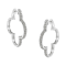 Sterling Silver 1.0ctw Diamond 4 Leaf Clover Shape Hoop Earrings