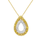 Yellow Gold Over Sterling Silver Yellow Diamond Pendant w\chain(1/2ctw,
Yellow Color, I2-I3 Clarity)