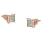 10K Two-Tone Gold Princess-Cut Diamond Stud Earrings 1/2ctw