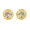 14K Yellow Gold Over Sterling Silver 1/2ctw Round Diamond Solitaire Stud Earrings