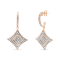 0.04ctw Round Cut Diamond Cushion 10K Rose Gold Over Sterling Silver
Dangle Earrings