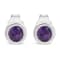 3.5mm Treated Purple Amethyst Solitaire Sterling Silver Stud Earrings