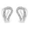 Sterling Silver Pave-Set Diamond Accent Horseshoe Hoop Earring (I-J
Color, I1-I2 Clarity)
