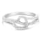 1/8ctw Diamond Accent Open Heart Leaf Curvy Bypass Sterling Silver Band
