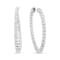 18K White Gold 3 5/8 Cttw Round Diamond Curved Inside-Outside Hoop Earrings