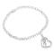 Sterling Silver .25ctw Diamond-Accented Heart and Ribbon Charm 7"
Link Chain Bracelet