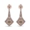 18K Rose Gold 1 1/3ctw Diamond Studded Fleur De Lis Drop and Dangle Earrings